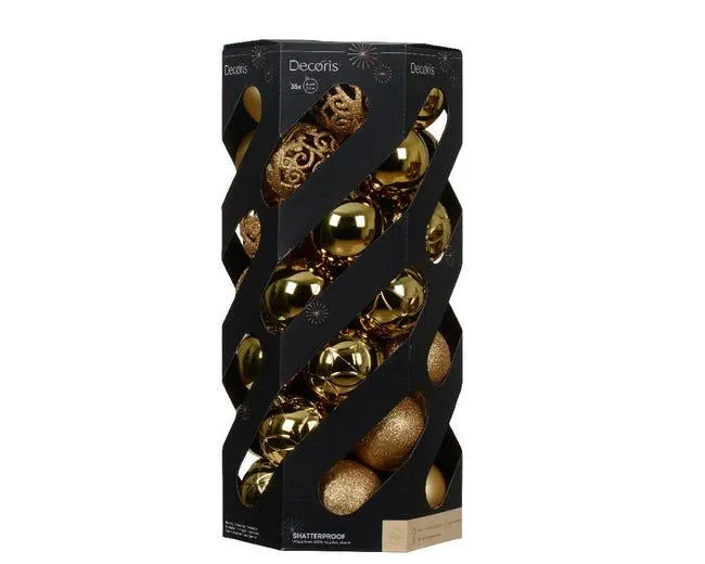 Sfera natalizia in polistirene oro Ø 6 cm confezione da 35 pezzi