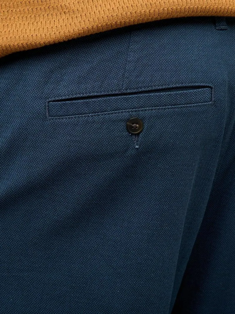 Pantaloni chino tinta unita in cotone stretch - Blu