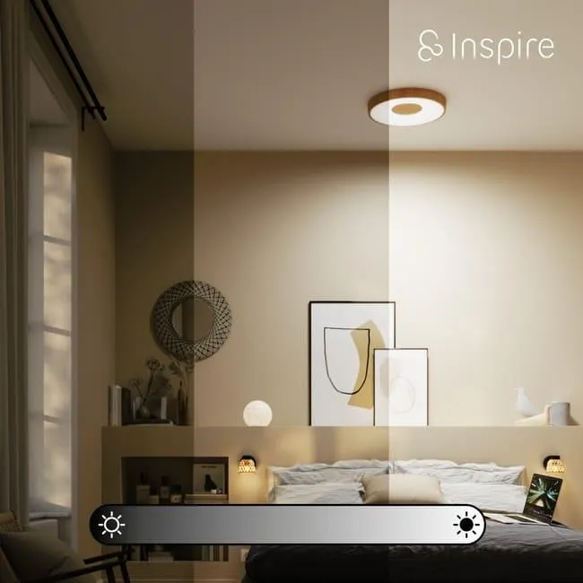 Plafoniera LED Piazo Ø 48 cm bronzo IP20 cct da bianco caldo a bianco freddo con regolazione di temperatura, 7350 lumen INSPIRE