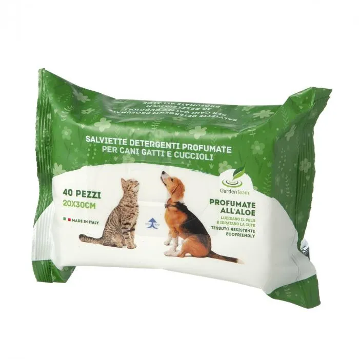 Salviettine detergenti per cani e gatti Aloe