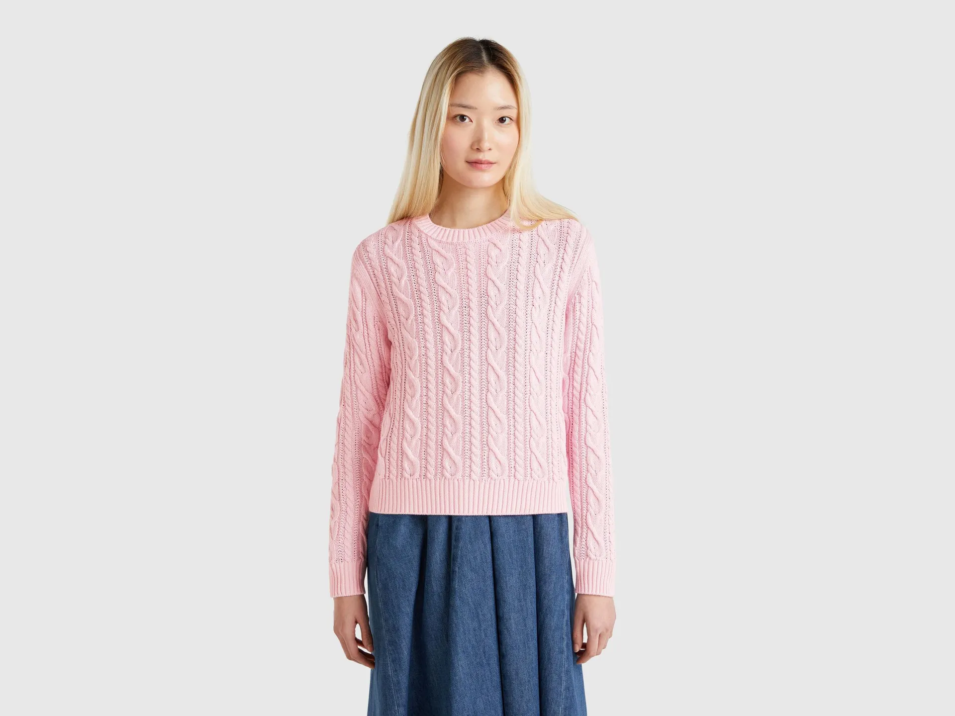 Maglia a trecce 100% cotone