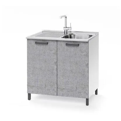 Base cucina sottolavello 80 cm 2 ante cemento