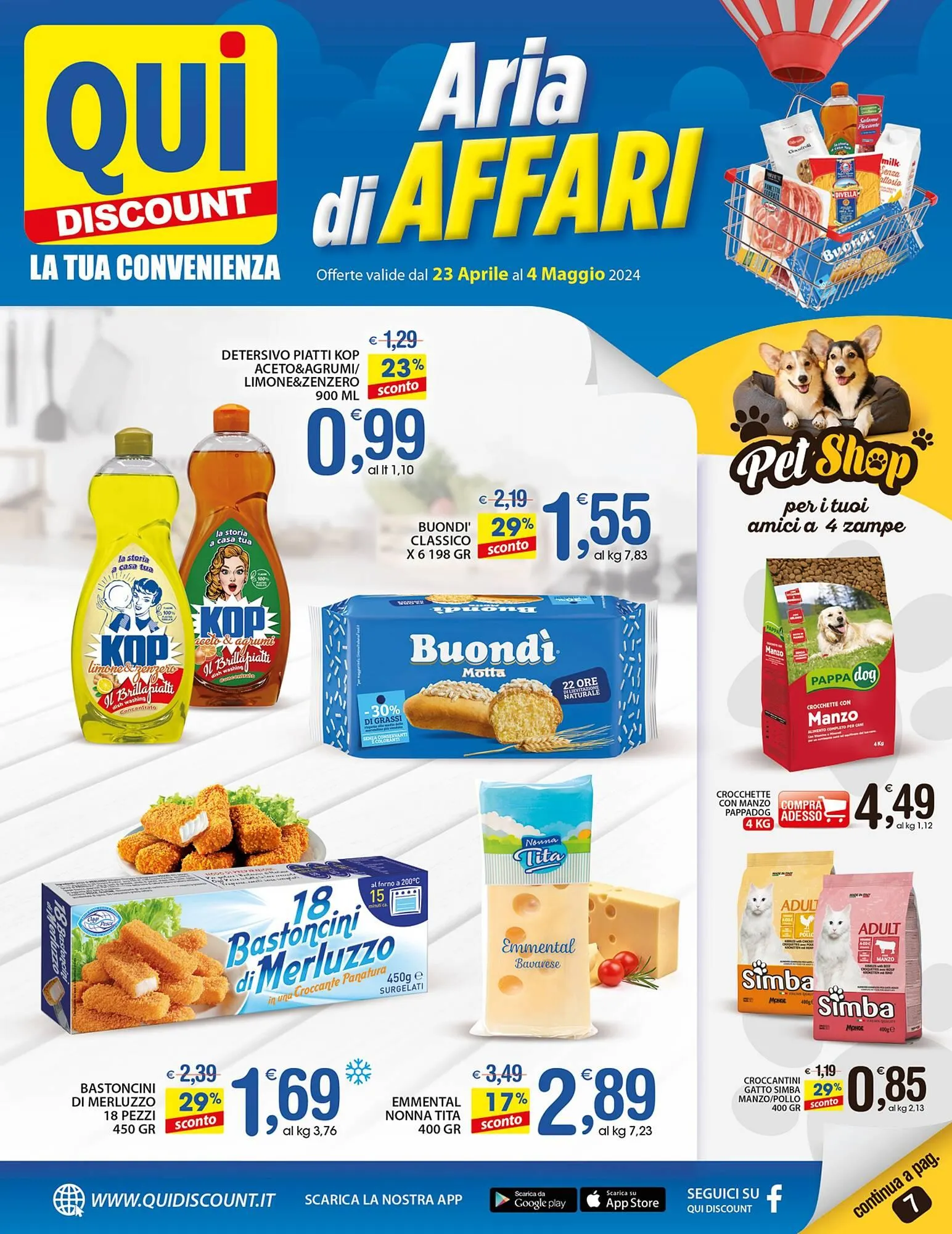 Volantino Qui Discount da 23 aprile a 4 maggio di 2024 - Pagina del volantino 1