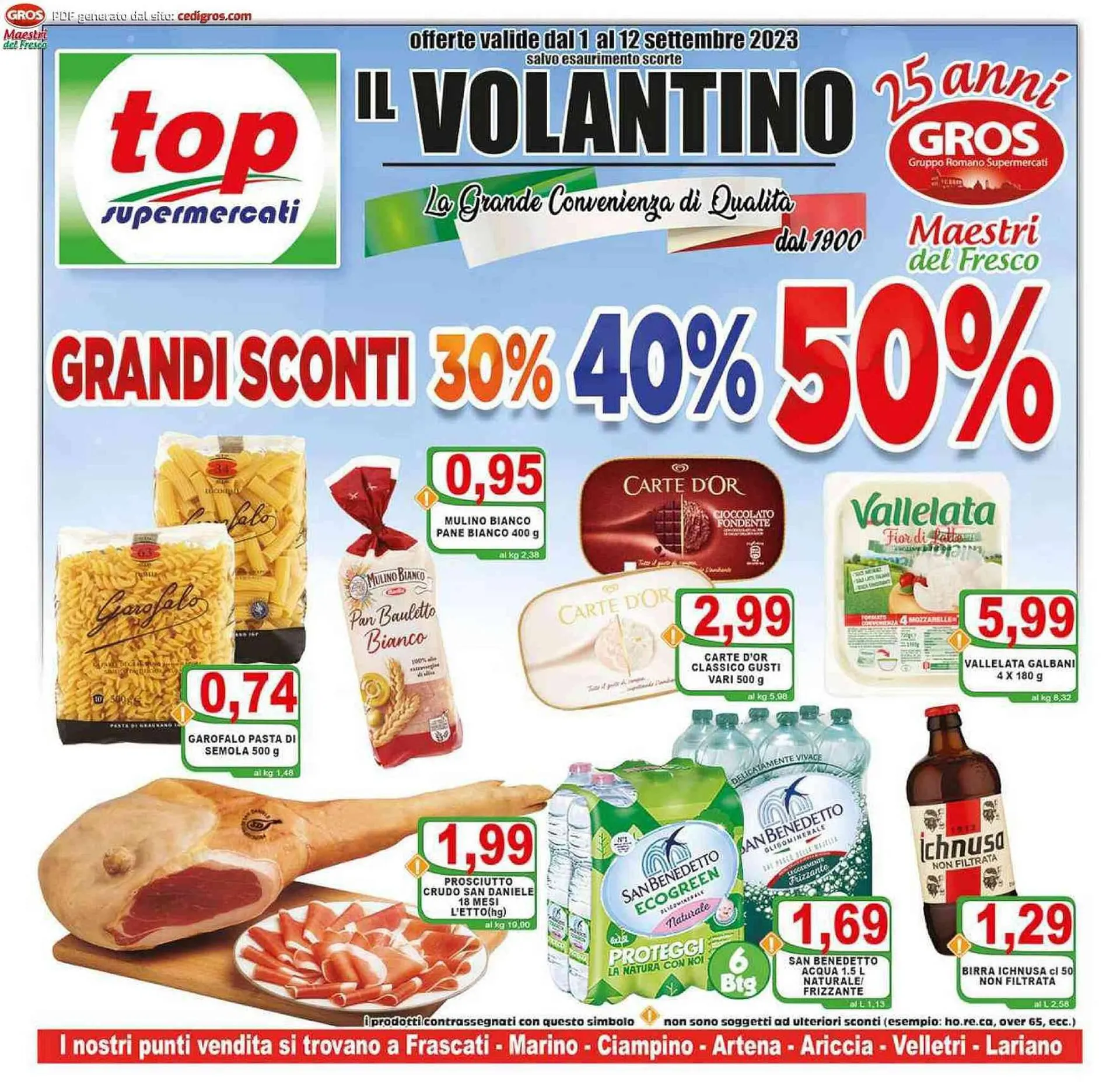 Volantino Top Supermercati da 1 settembre a 12 settembre di 2023 - Pagina del volantino 1