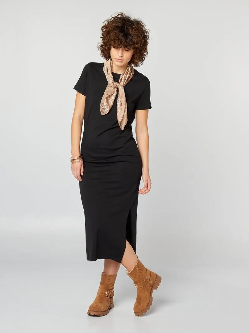 Vestito t-shirt lungo - nero