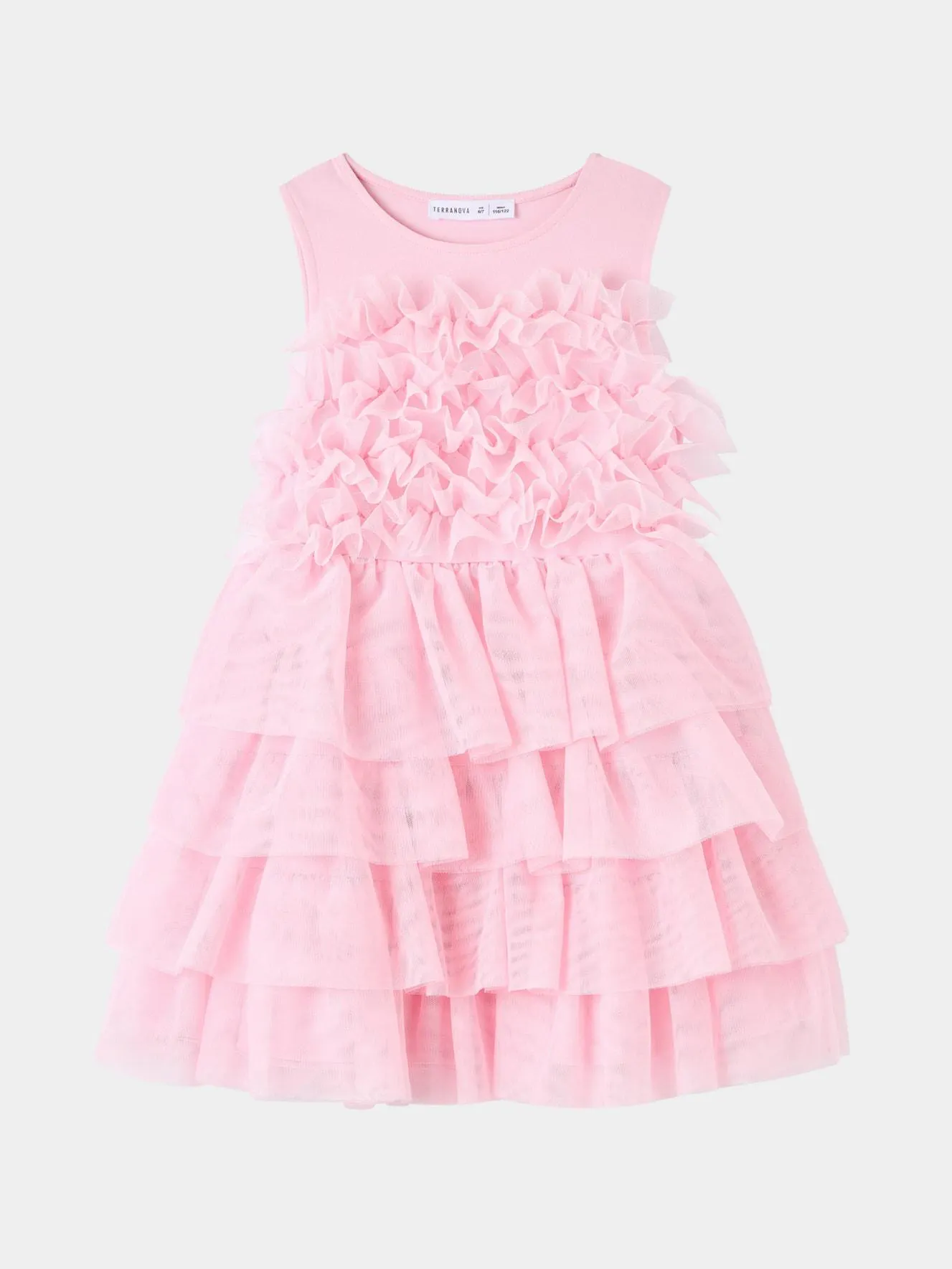 Abito balze con tulle Rosa