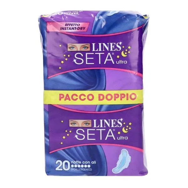 ASSORBENTI LINES SETA ULTRA NOTTE CON ALI 20PZ