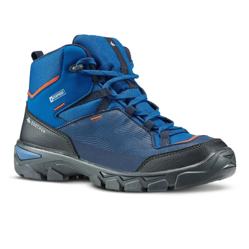 Scarpe trekking bambino MH120 MID impermeabili blu