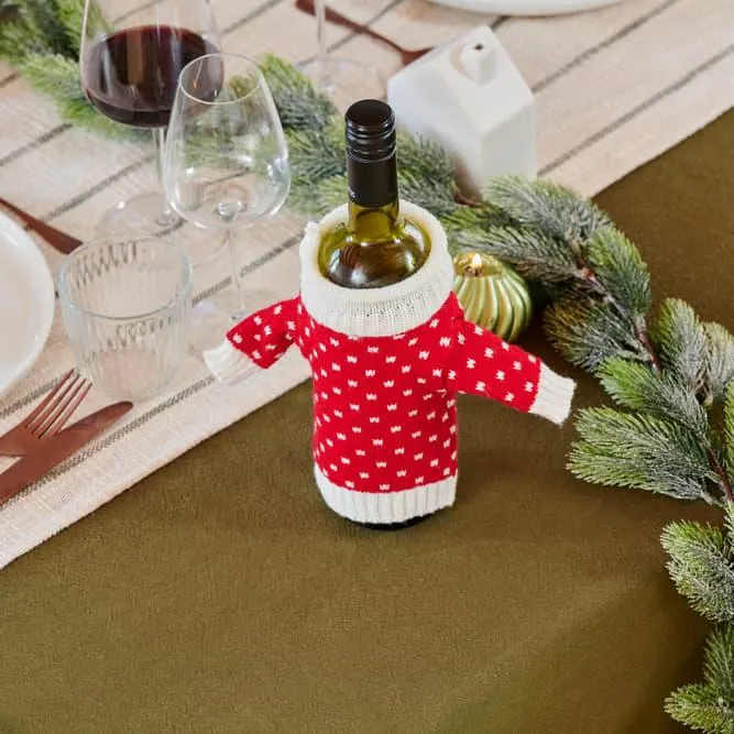 XMAS SWEATER Fodera per bottiglia vari colori H 18,5 x W 10,5 cm