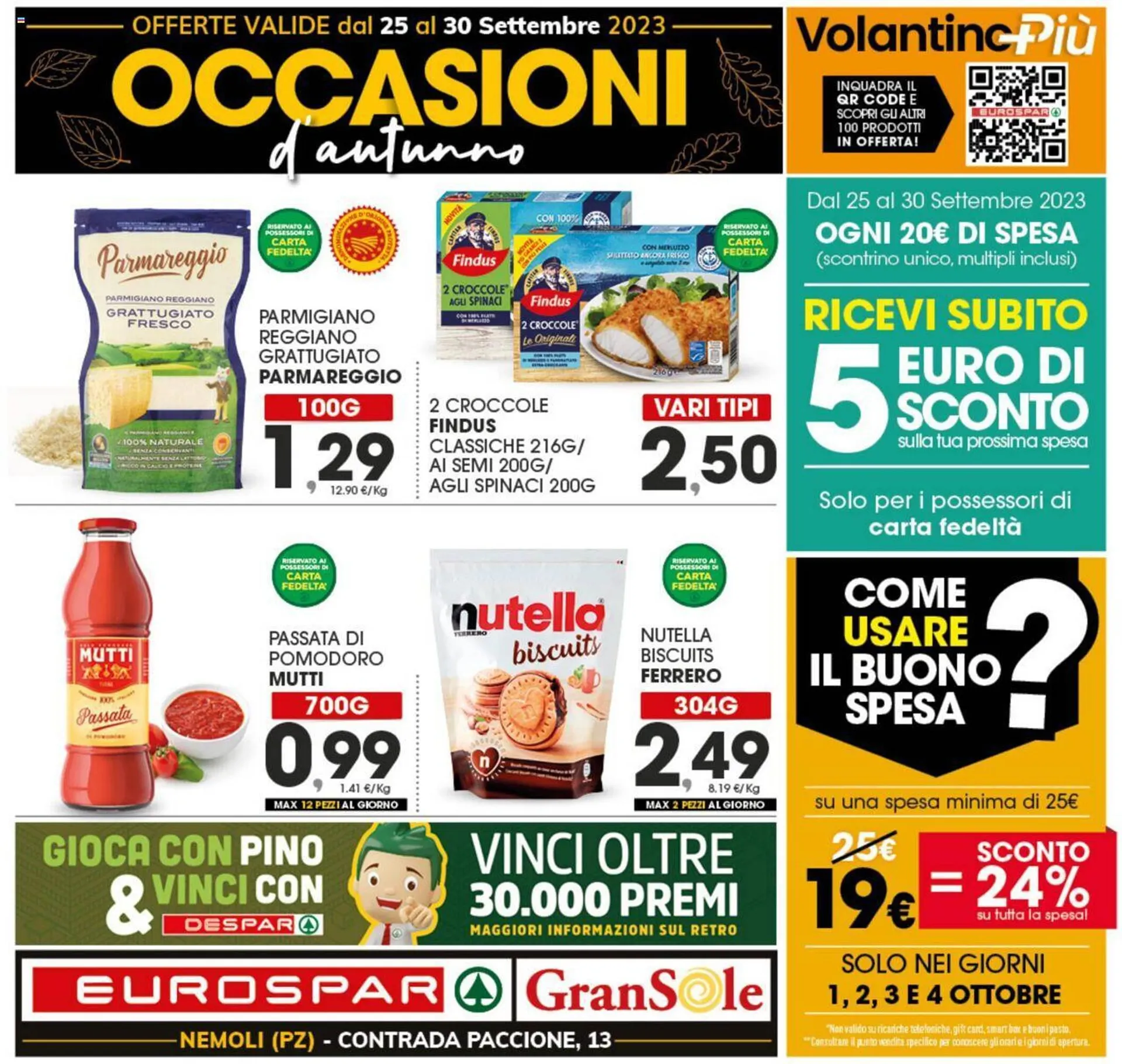 Volantino Eurospar da 25 settembre a 30 settembre di 2023 - Pagina del volantino 1
