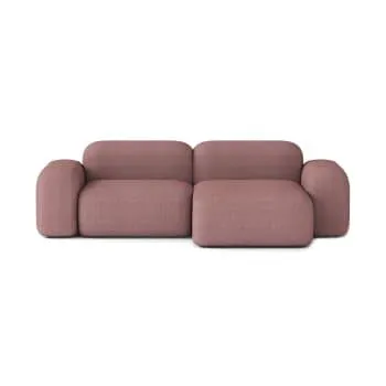 MAX - Divano componibile angolare a 3 posti in tessuto rosso chiaro