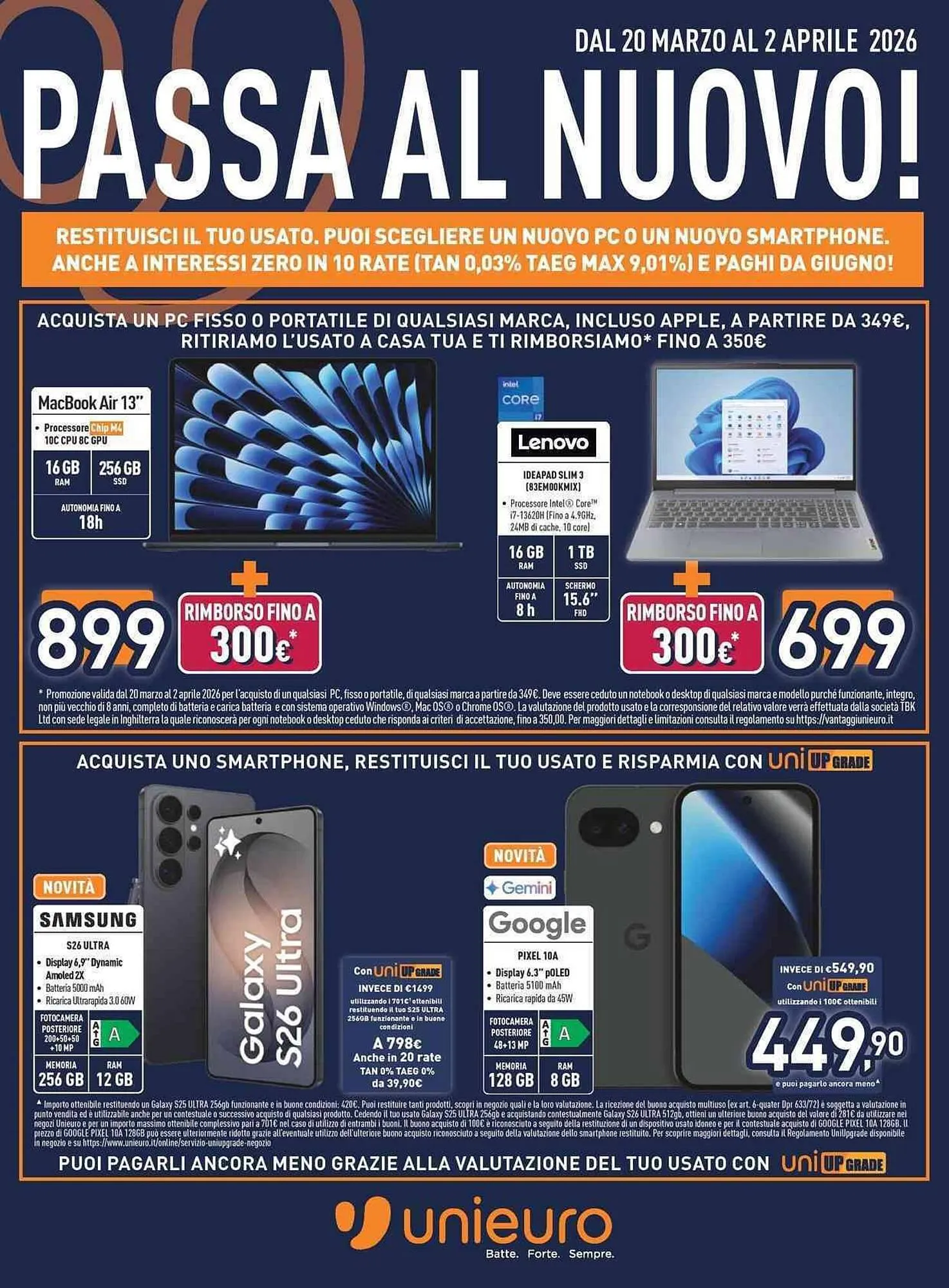 Volantino Unieuro da 20 marzo a 2 aprile di 2026 - Pagina del volantino 1