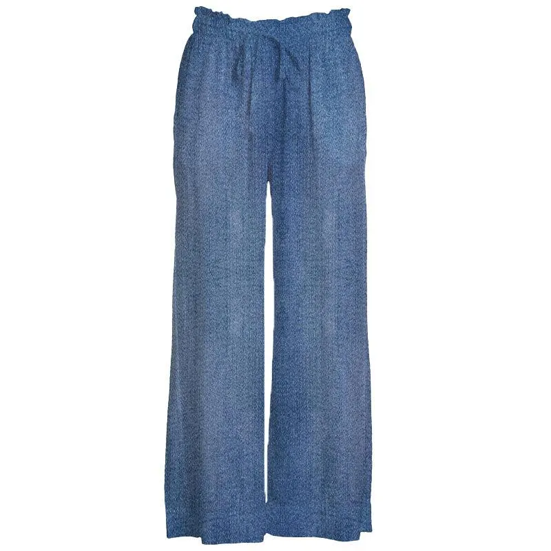 Pantalone donna Cropped in Denim Lyocell