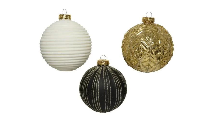 Brown&Gold sfera natalizia in vetro Ø10 cm