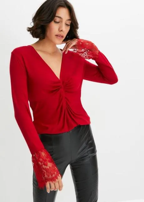 Maglia con dettagli in pizzo