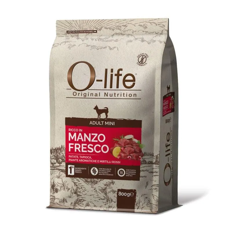 O-life Dog Adult Mini con Manzo Fresco 800 gr
