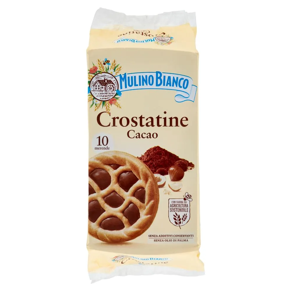 Mulino Bianco Crostatine Cacao Merenda Senza Additivi Conservanti 12 pezzi 400 g