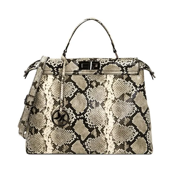Borsa a mano stampa pitone