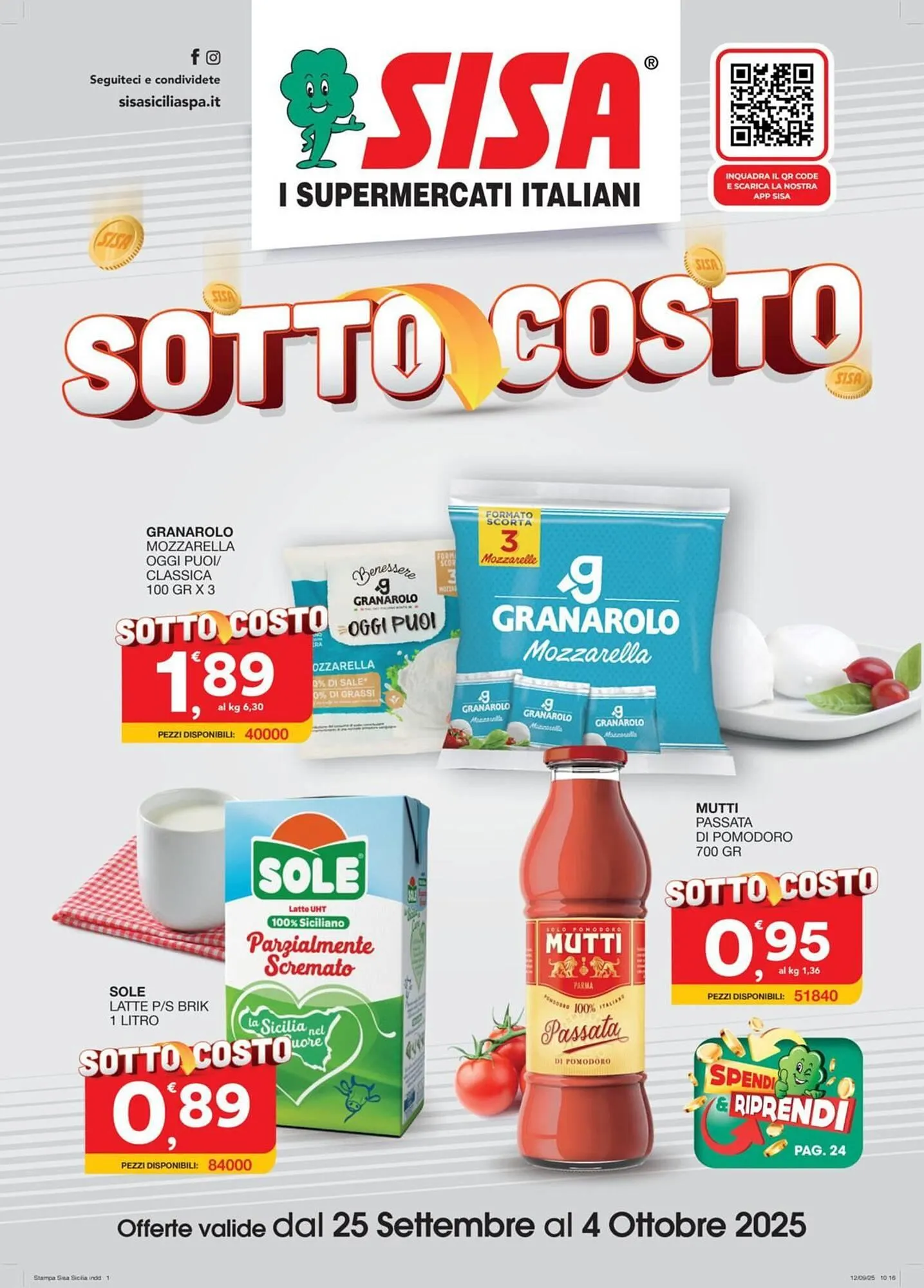 Volantino Sisa da 25 settembre a 4 ottobre di 2025 - Pagina del volantino 1