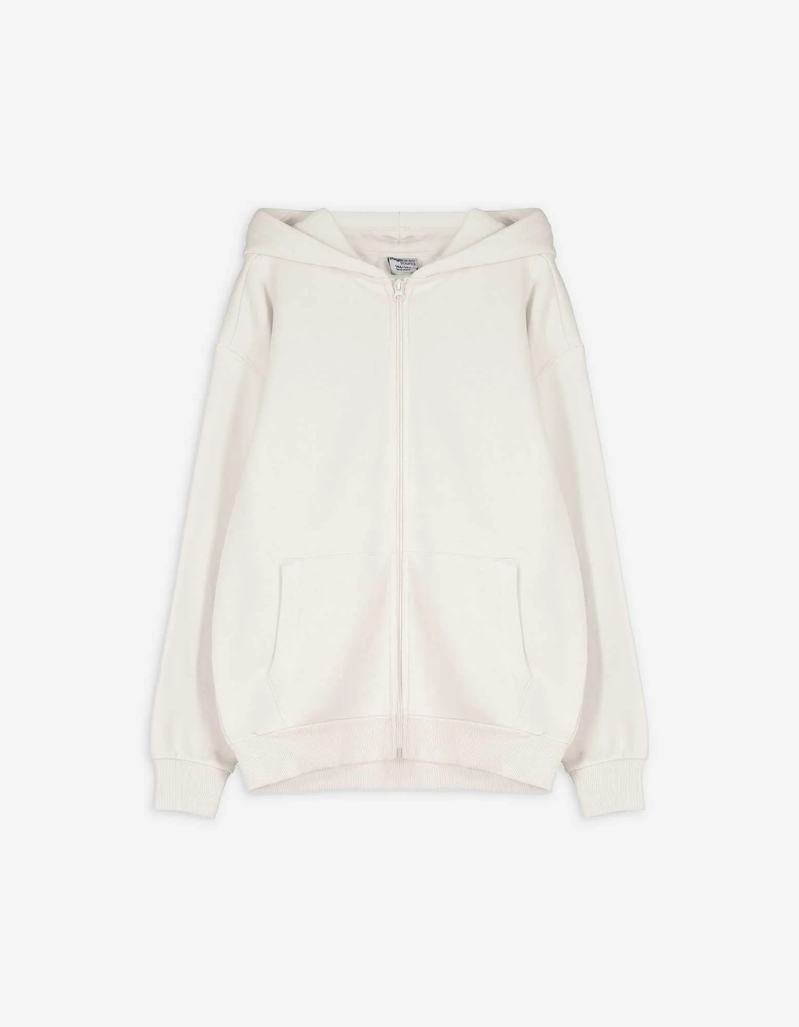 Felpa aperta - Cappuccio - bianco