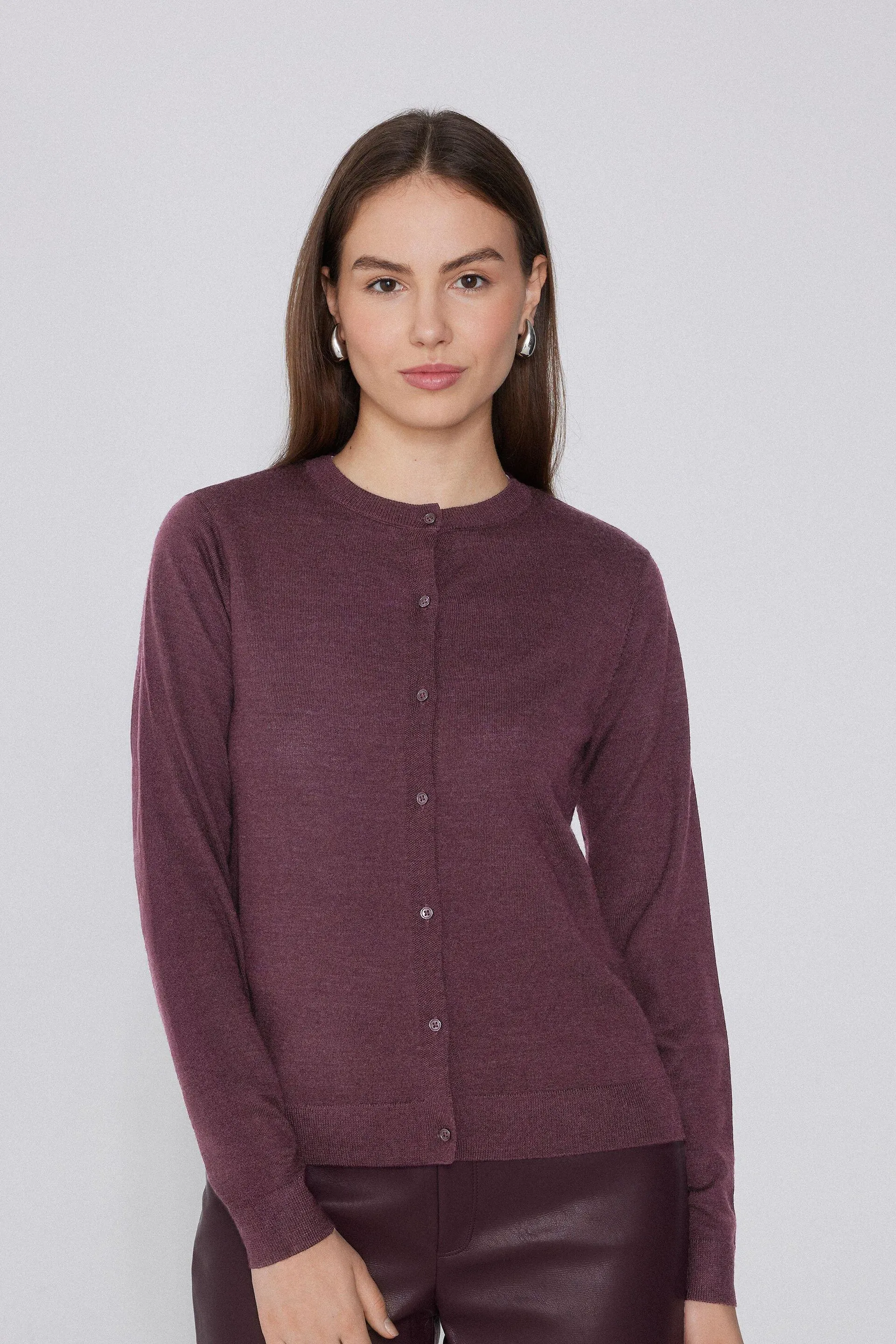 Cardigan Pesante con Bottoni 100% Lana Merino