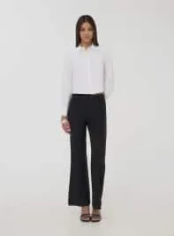 Camicia crop tinta unita in popeline Bianco ottico