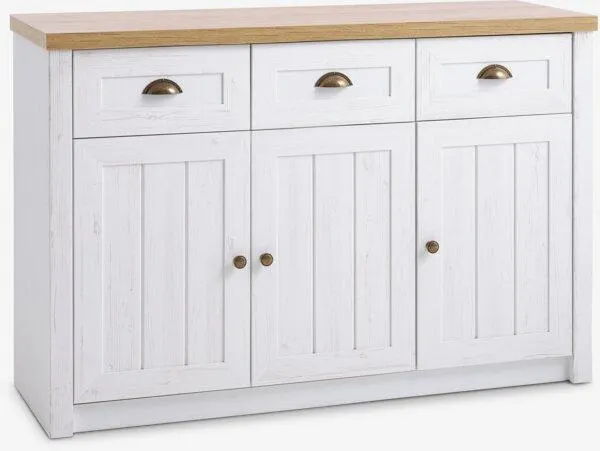 Credenza MARKSKEL 3 ante bianco/ color rovere