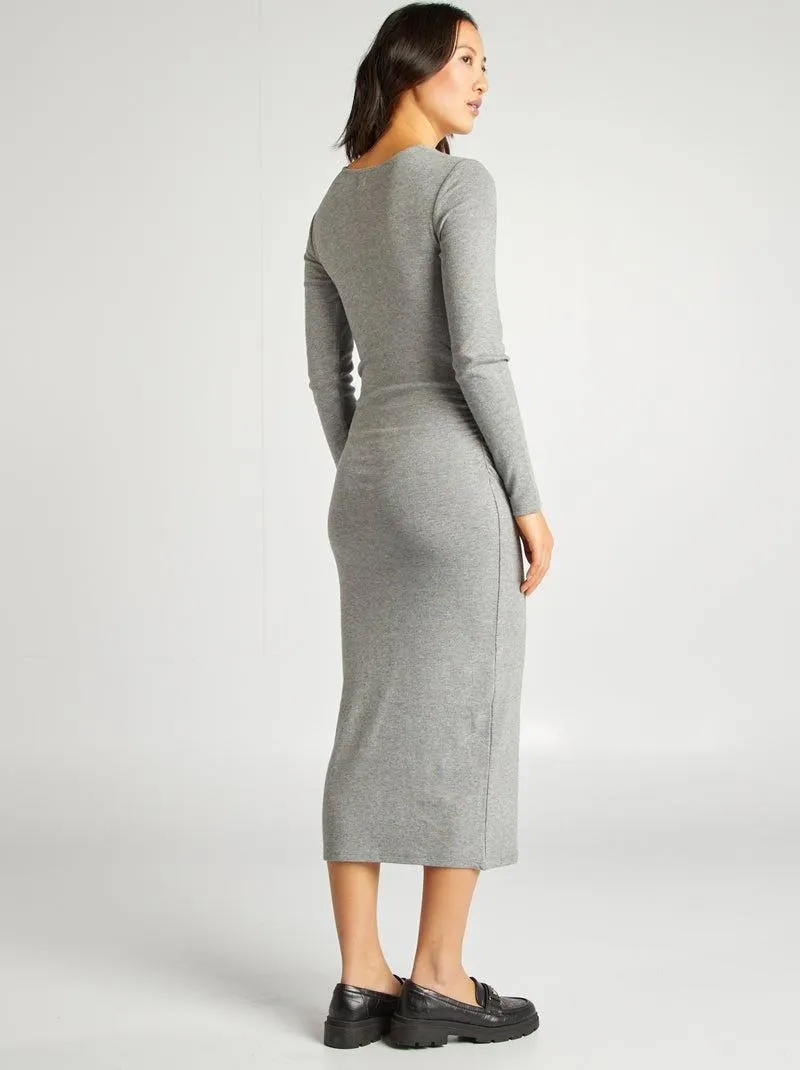 Maxi pull in maglia - GRIGIO