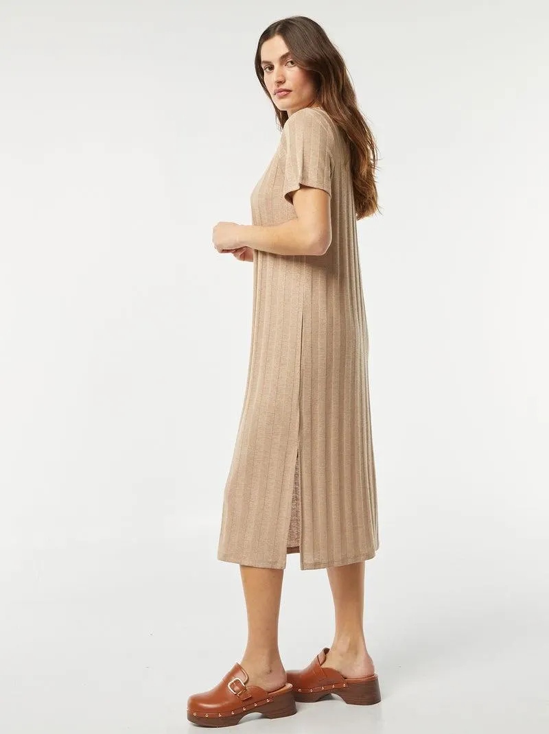 Vestito in maglia leggera - BEIGE