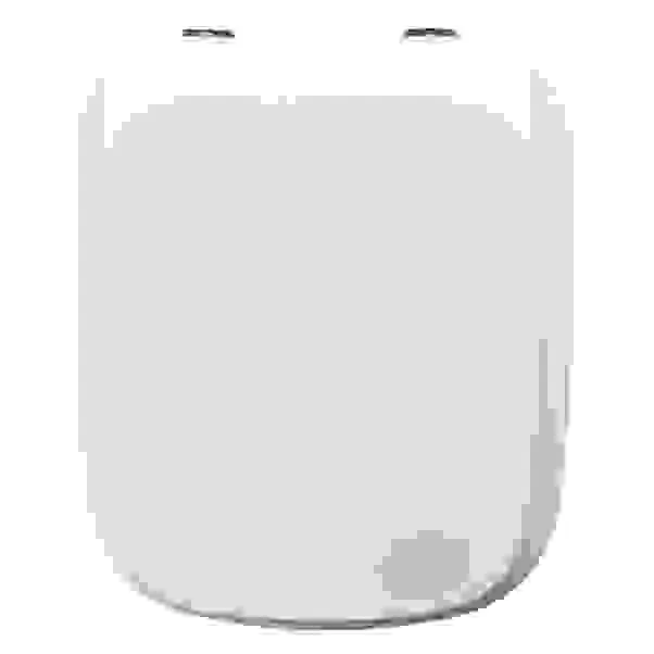 Copriwater rio in mdf verniciato bianco con cerniere in metallo cromato