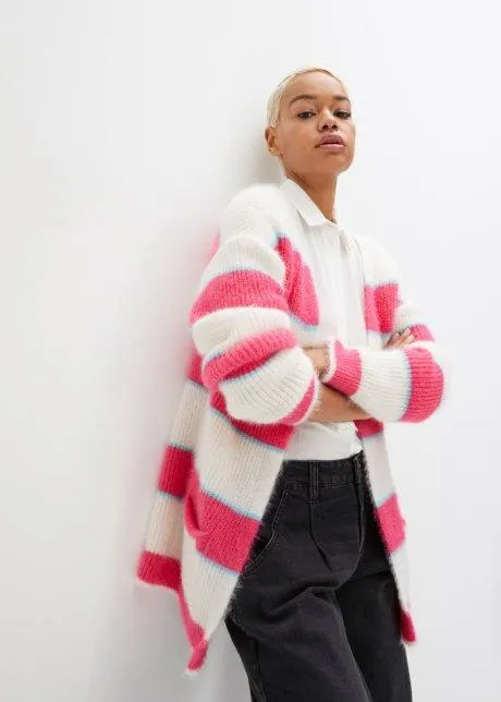 Cardigan oversize a righe