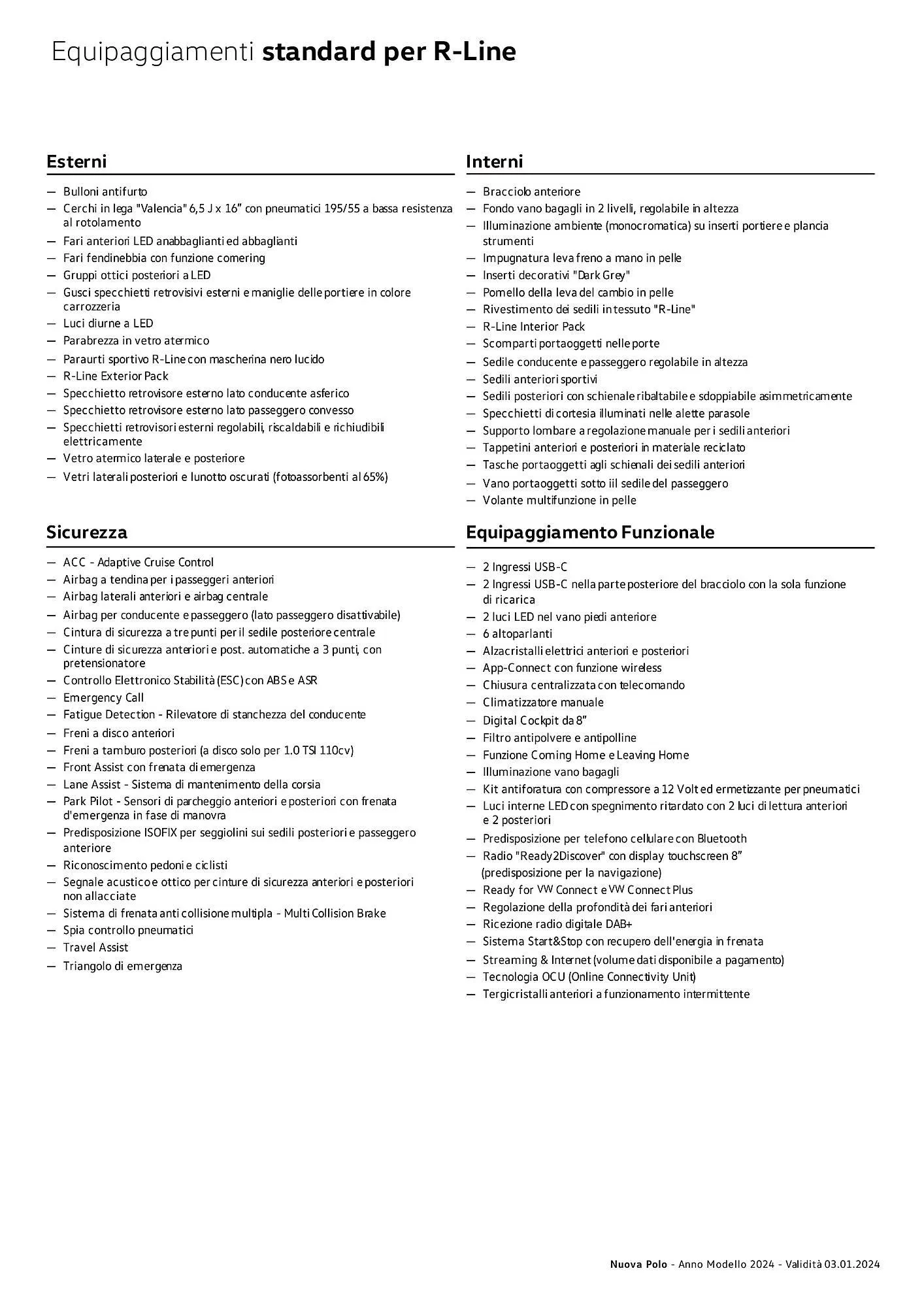 Volantino Volkswagen Nuova Polo, Nuova Polo GTI e Nuova Polo TGI da 3 gennaio a 4 gennaio di 2025 - Pagina del volantino 14