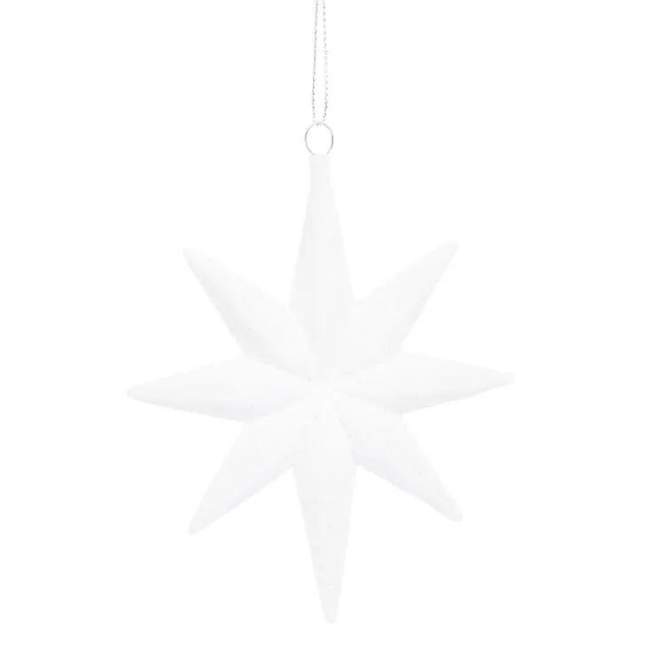 Decorazione natalizia da appendere stella polare bianca - Lotto di 12