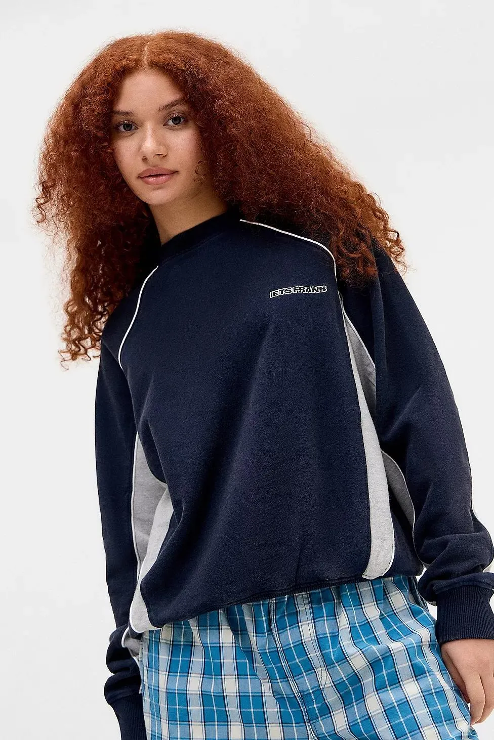 iets frans... Navy Harri Panelled Sweatshirt
