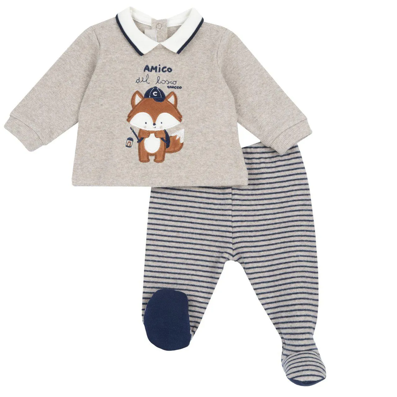 Completo maglia e pantaloni con piedini