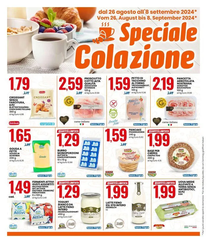 SPECIALE COLAZIONE da 26 agosto a 8 settembre di 2024 - Pagina del volantino 2