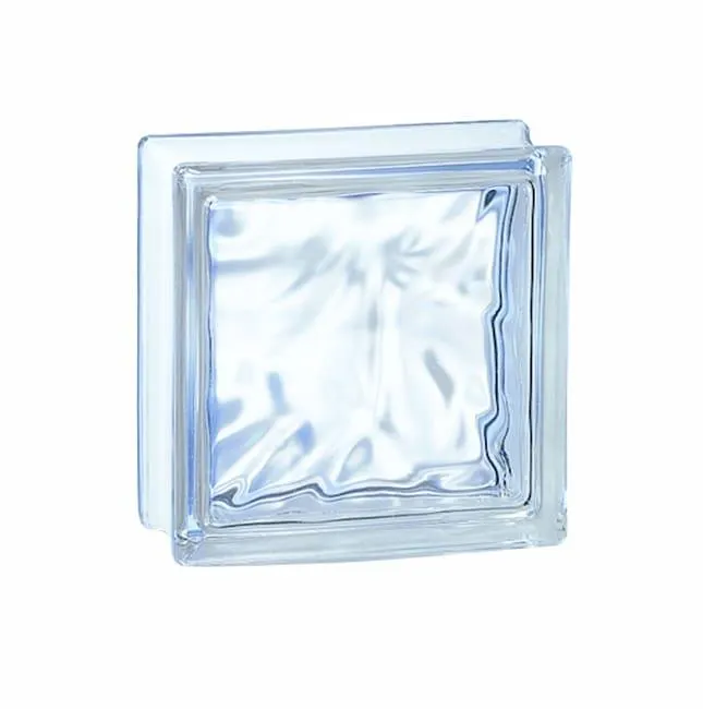 Vetromattone trasparente rigato L 19 x H 19 x Sp 8 cm