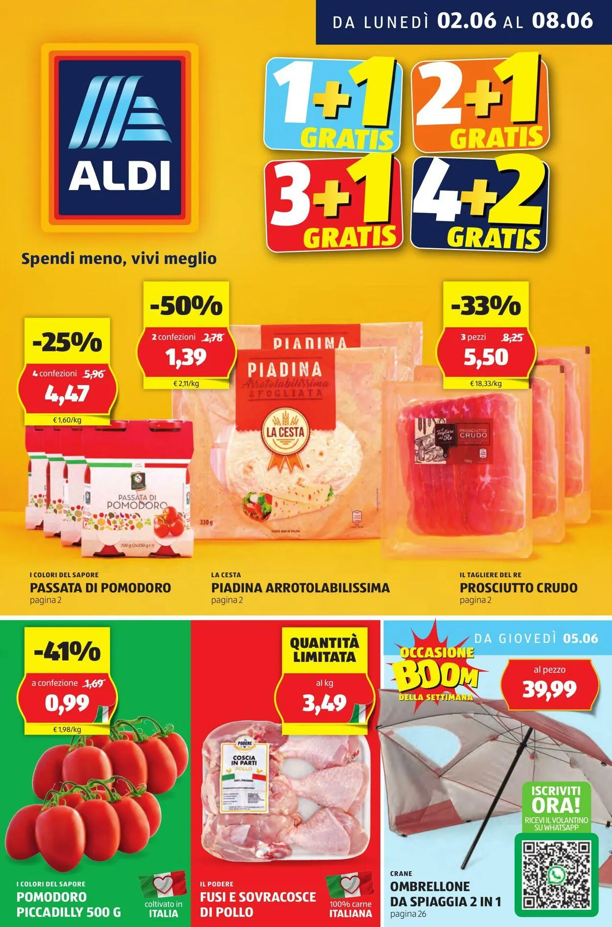 Aldi Volantino attuale da 2 giugno a 8 giugno di 2025 - Pagina del volantino 1