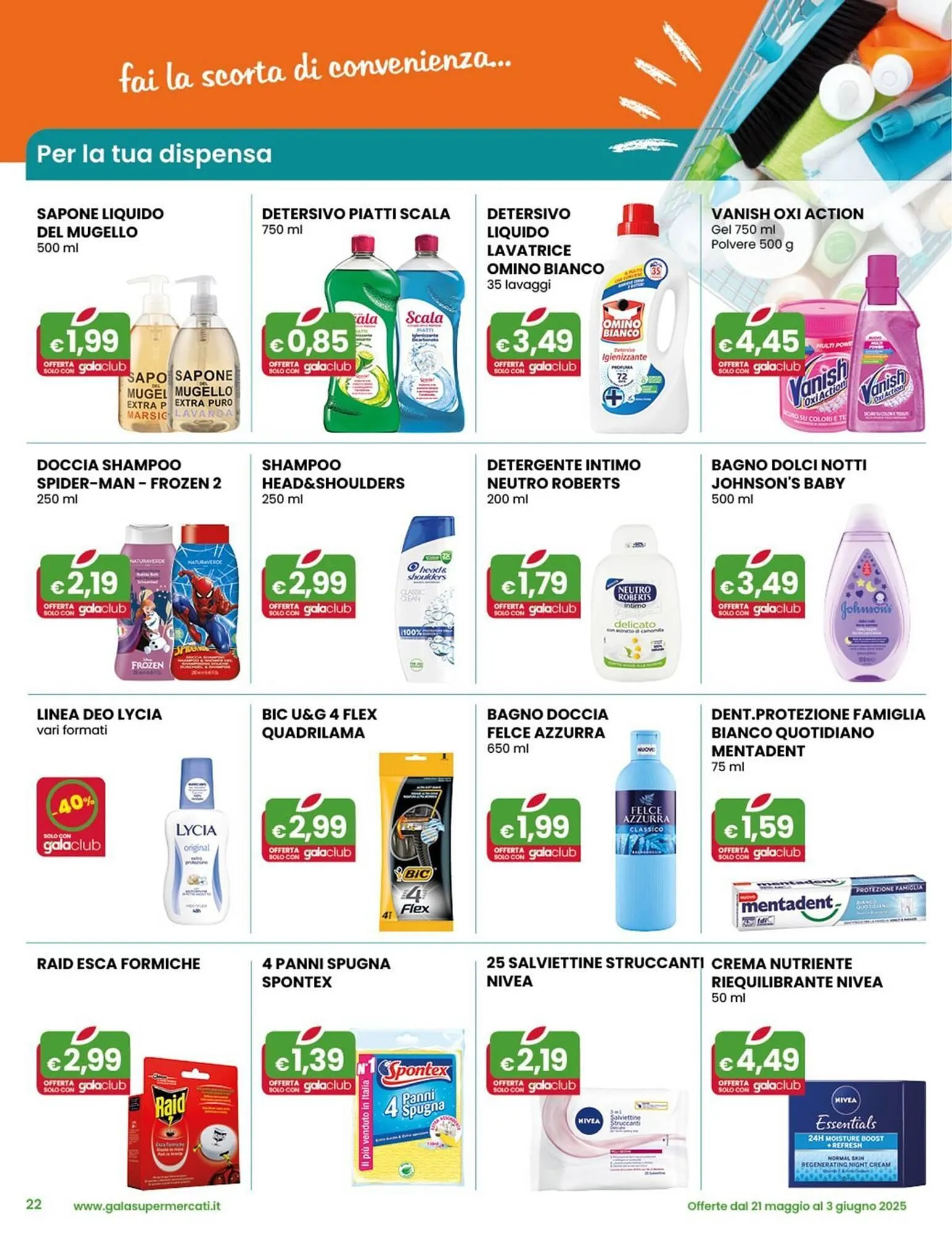 Volantino Gala Supermercati da 21 maggio a 3 giugno di 2025 - Pagina del volantino 22