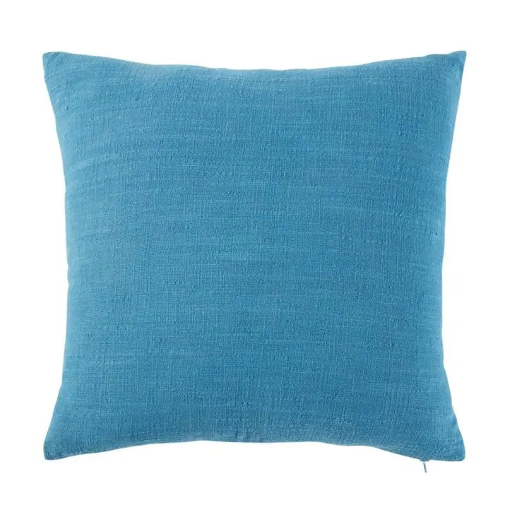 Cuscino in cotone blu con motivo stampato dorato 45x45 cm