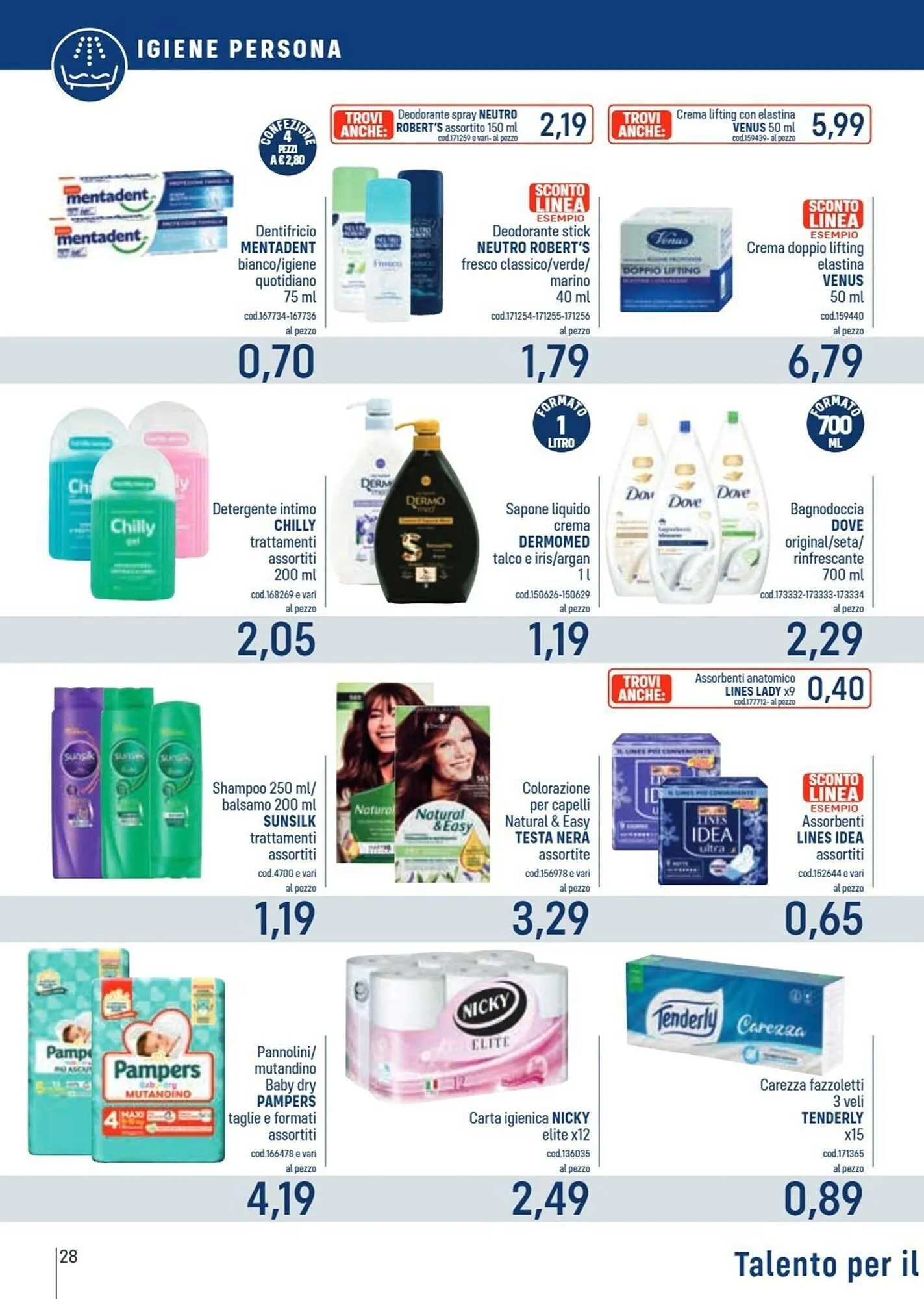 Volantino Talento Professional Store da 22 dicembre a 4 gennaio di 2026 - Pagina del volantino 28