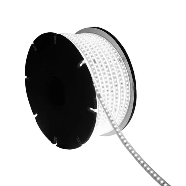 Ledkia Bobina Striscia LED Regolabile 220V SMD2835 120LED/m 750 lm/m Larghezza 12mm 50m IP65 6000K Bianco Freddo