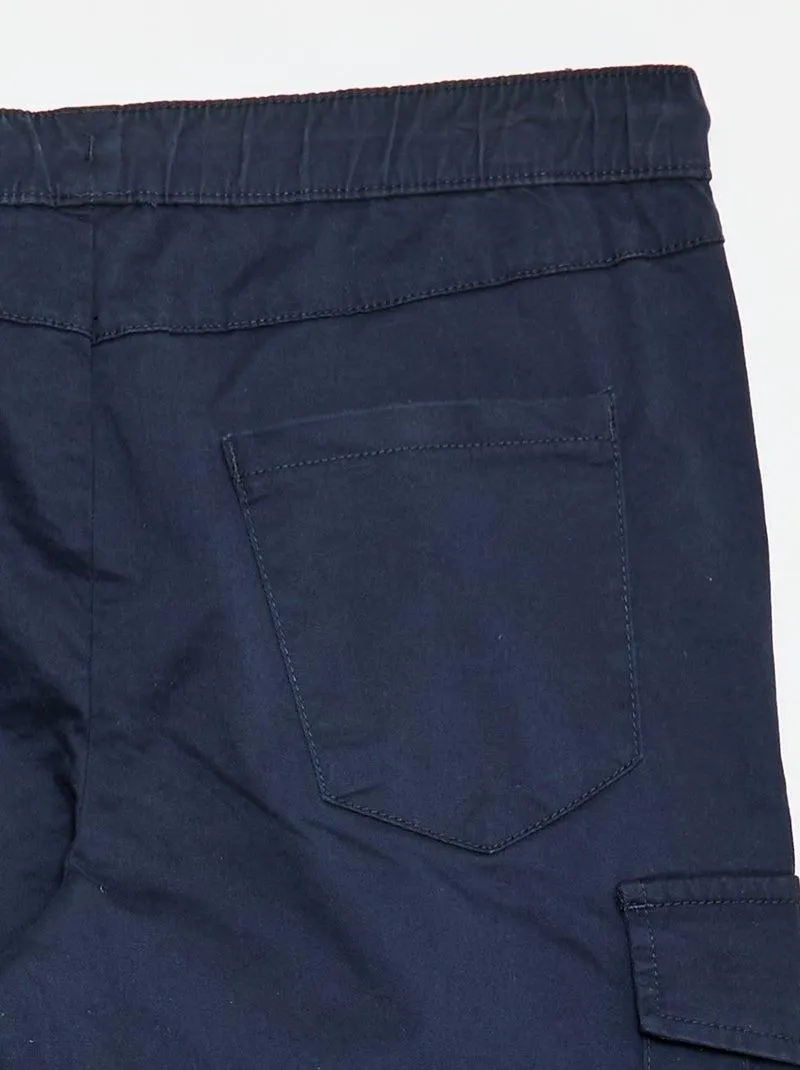 Jogpant con tasche con patta - Blu
