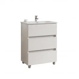 COMP. KORA 80 BIANCO FRASSINO BASE 3CASS+LAVABO CERAMICA L81 P46,5