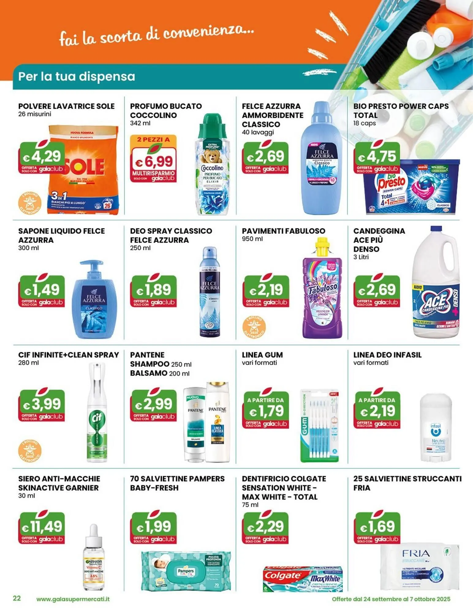 Volantino Gala Supermercati da 24 settembre a 7 ottobre di 2025 - Pagina del volantino 22