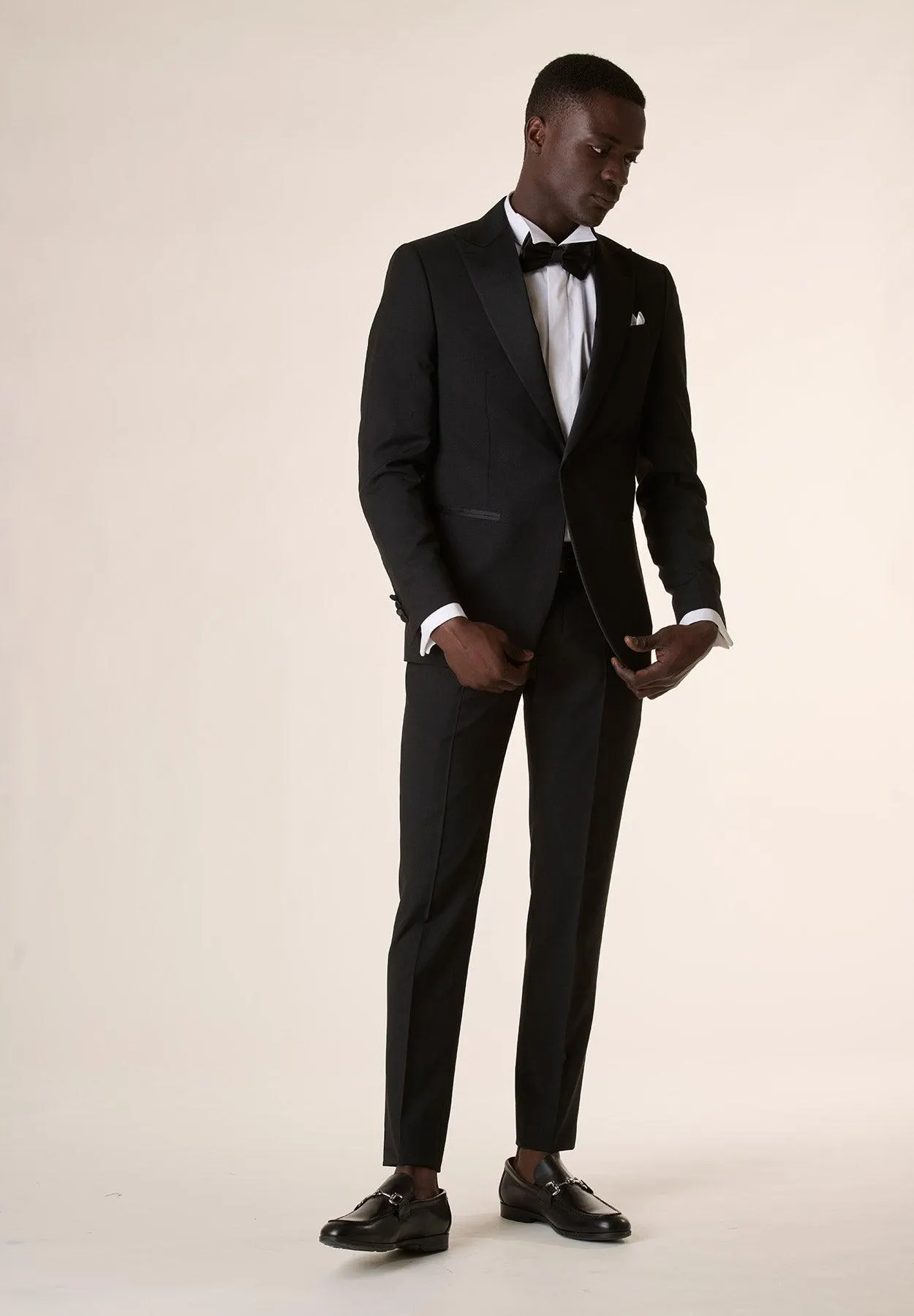 Smoking nero microarmatura lana custom fit