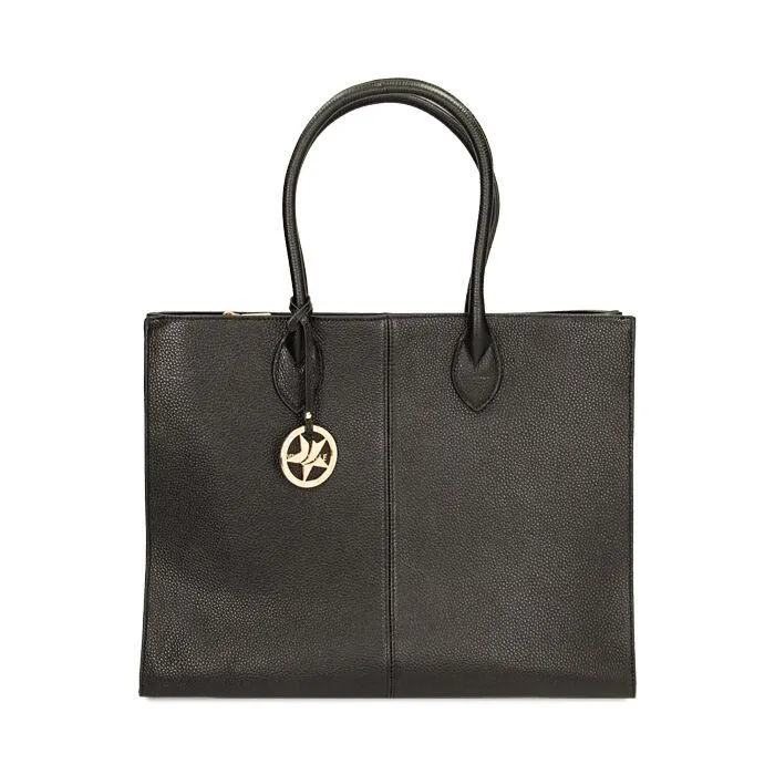 Borsa a spalla nera in pelle