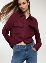Camicia con tasche frontali Bordeaux