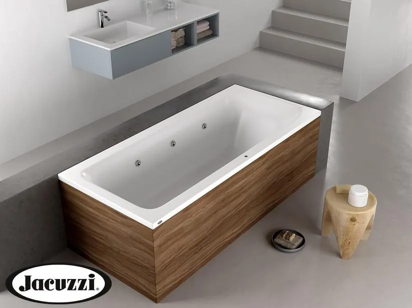 Vasca Idromassaggio Jacuzzi® Silk 170x70 Destra con 8 Bocchette e Finitura Effetto Legno Dark Oak