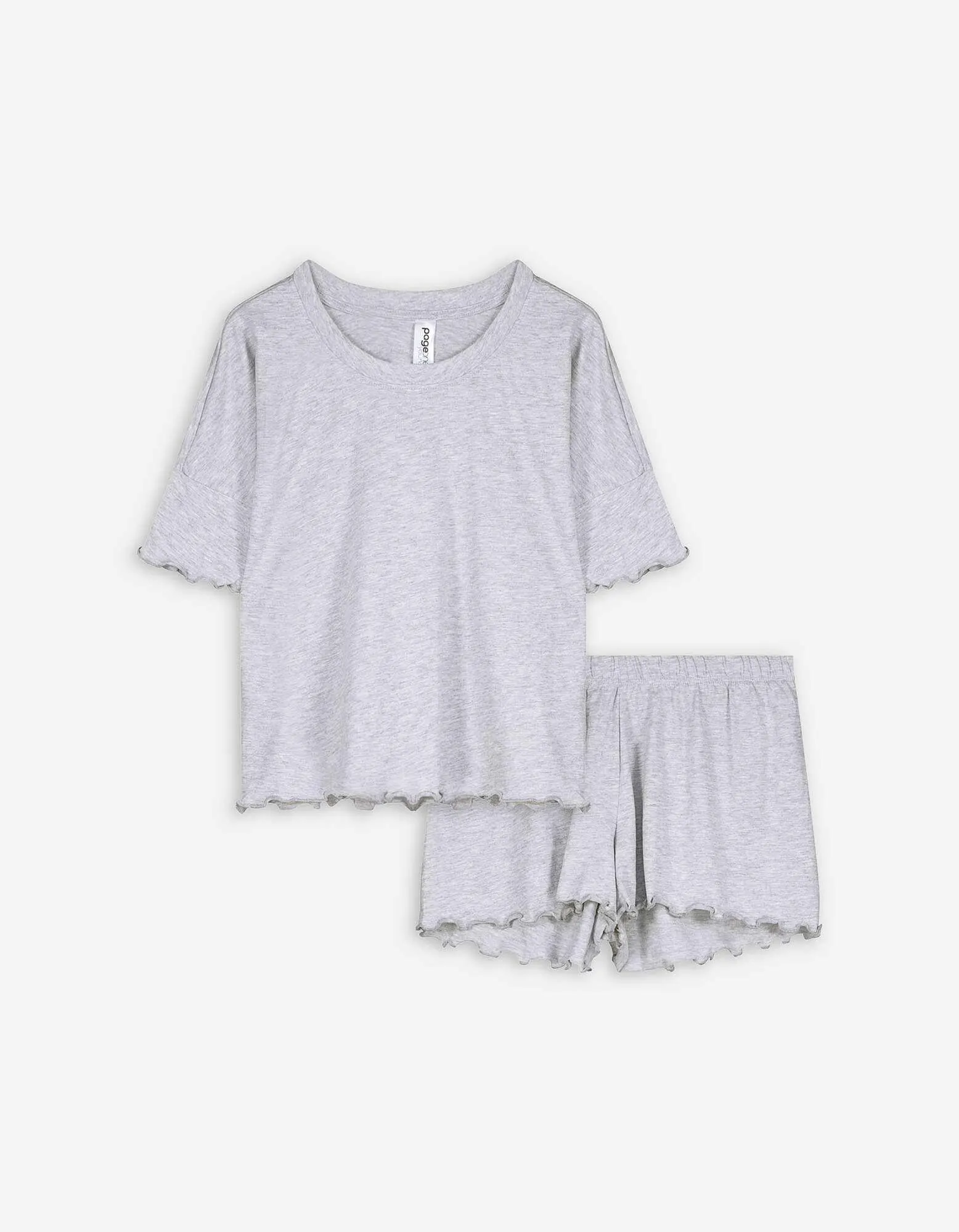 Pigiama completo (maglia + pantaloni) - Tinta unita - grigio chiaro